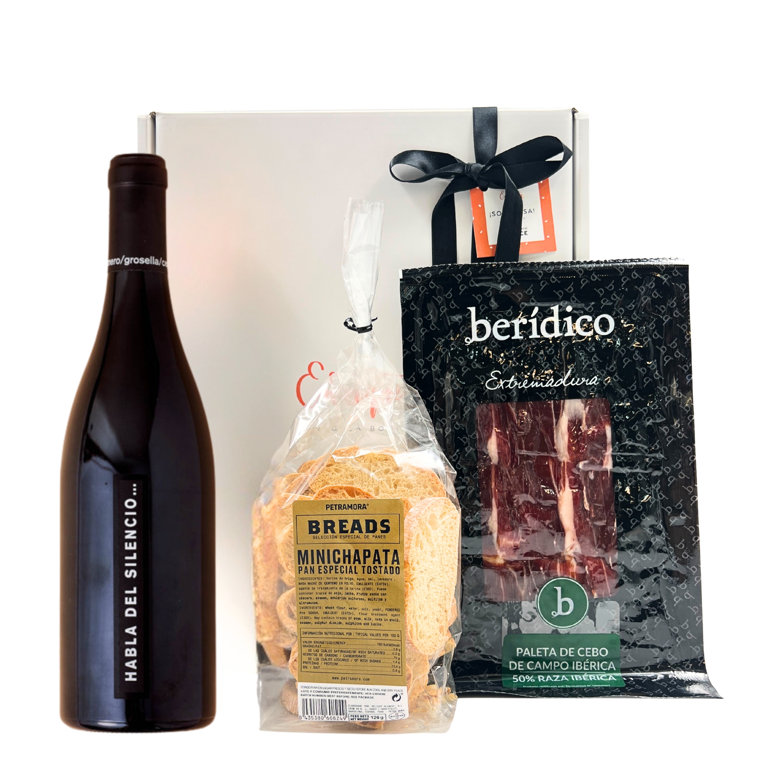 Caja Gourmet con Vino y Jamón
